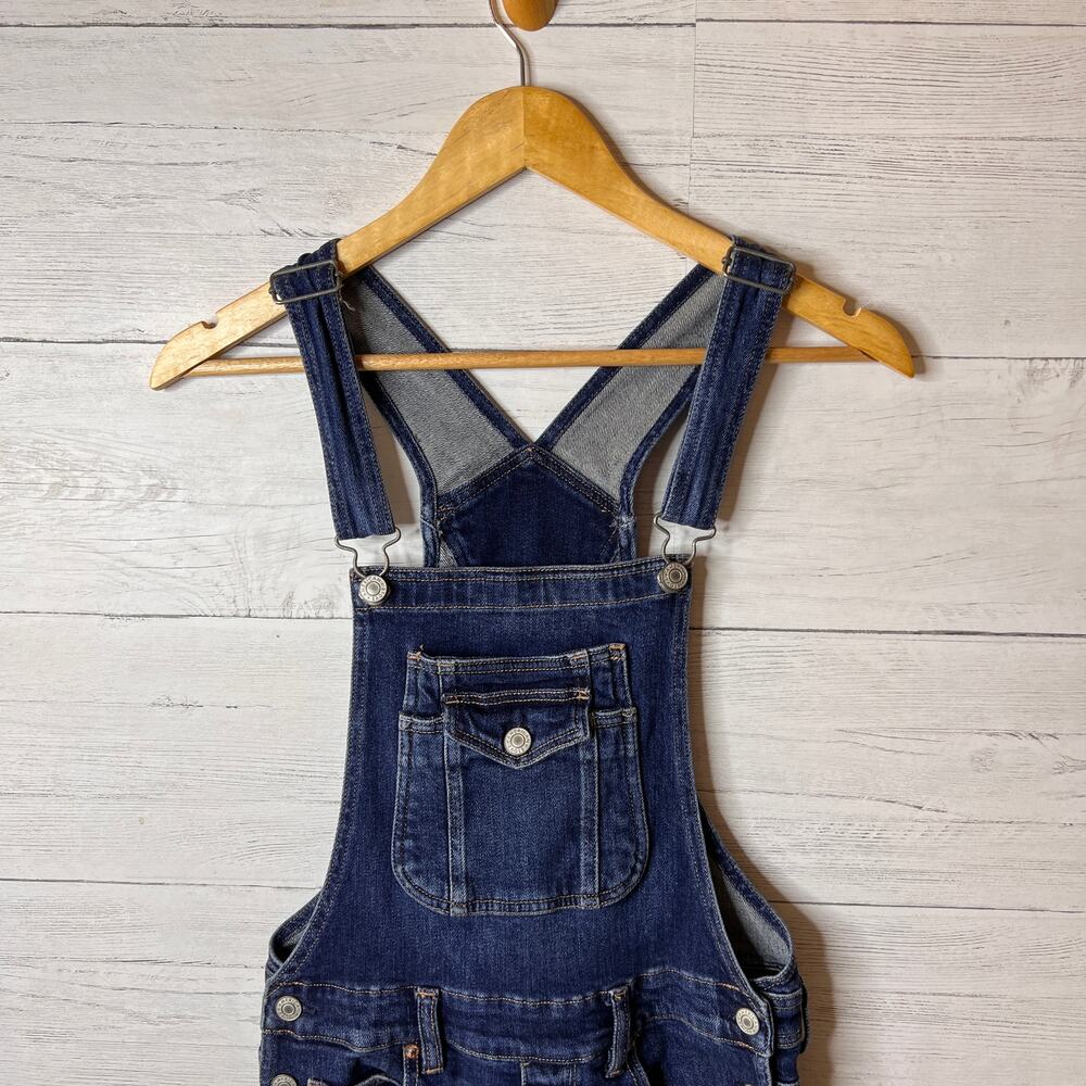American Eagle Overalls Womens Size XS Tom Girl Stretch Cotton Blend Dark Wash - Picture 6 of 16